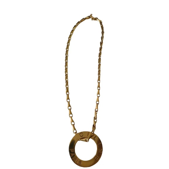 24K gold plated Celine vintage EXTRA LARGE necklace - Picture 12 of 13